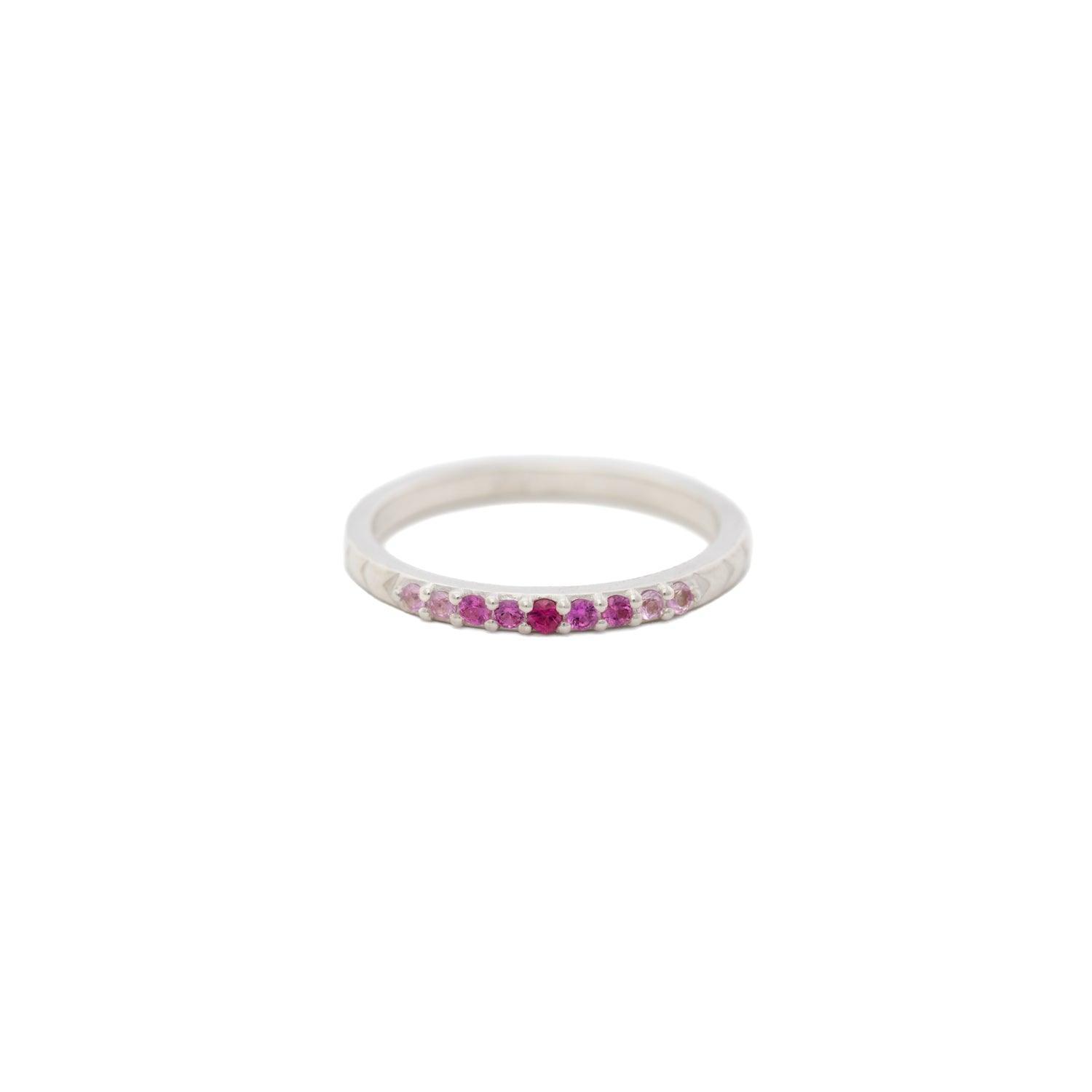 Pink Sapphire Silver Band - Kat Cadegan Jewellery