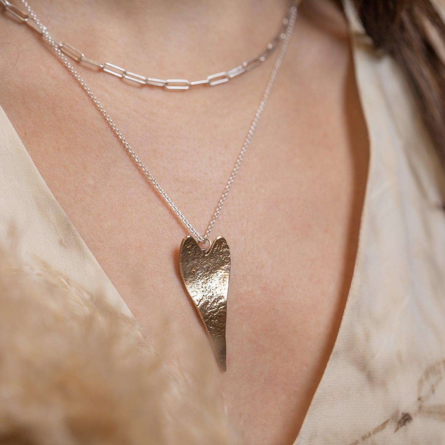 Quirky Heart Pendant Bronze - Kat Cadegan Jewellery