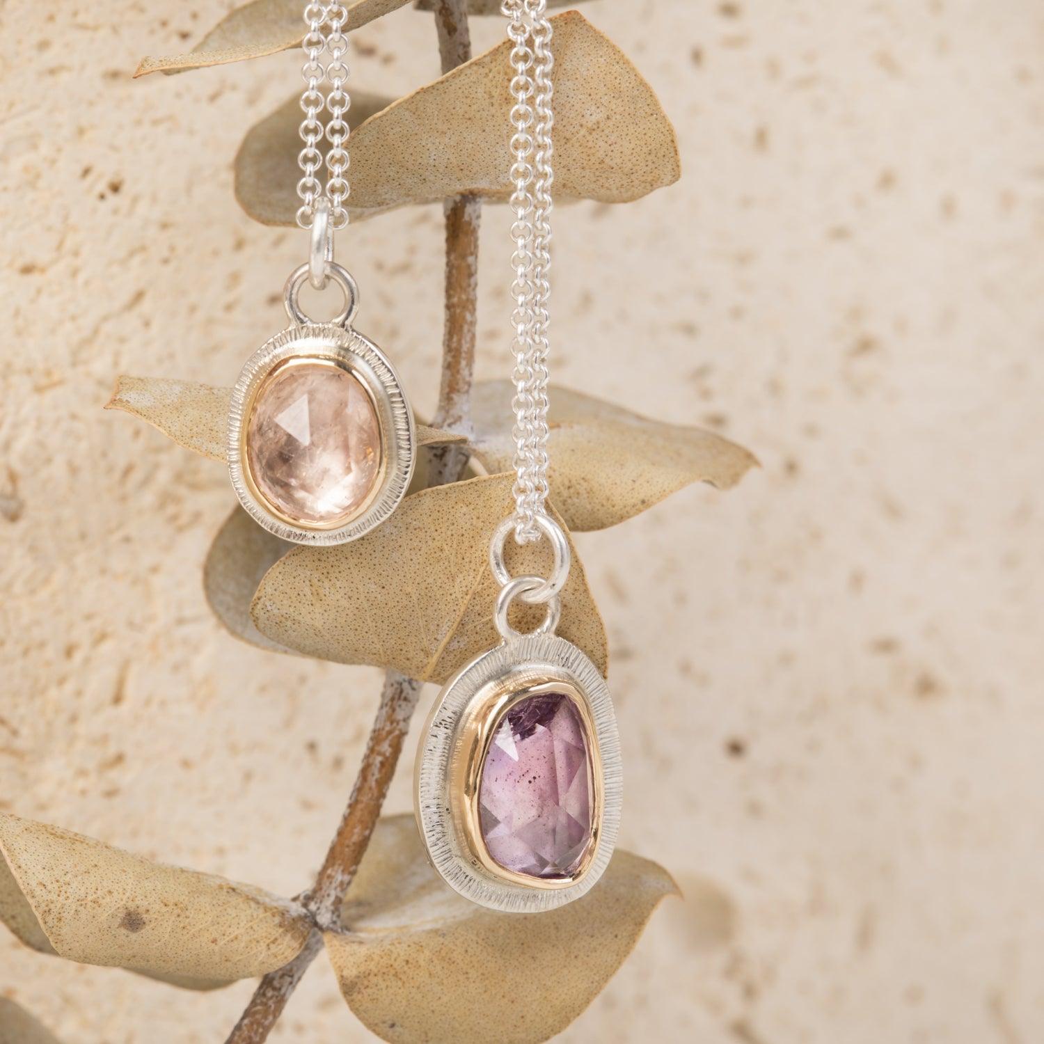 Rayna - Morganite Pendant - Kat Cadegan