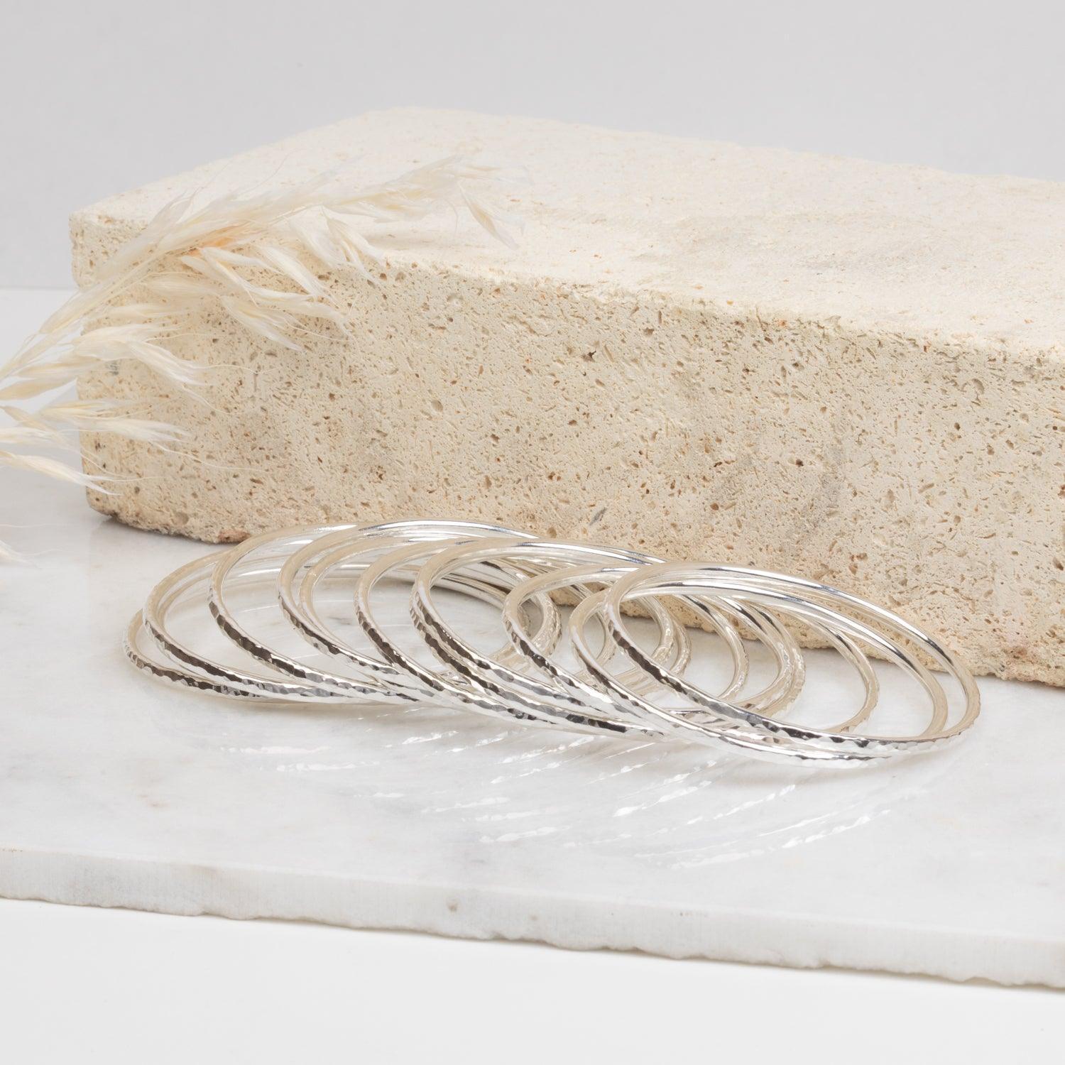 River Silver Bangles - Kat Cadegan