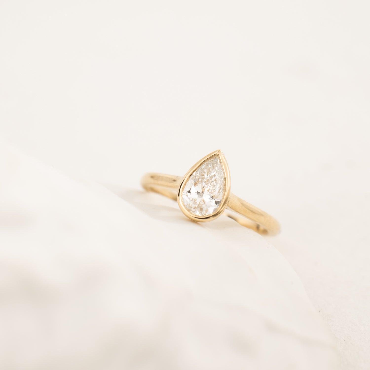 Rosie - Pear Diamond Ring - Kat Cadegan Jewellery