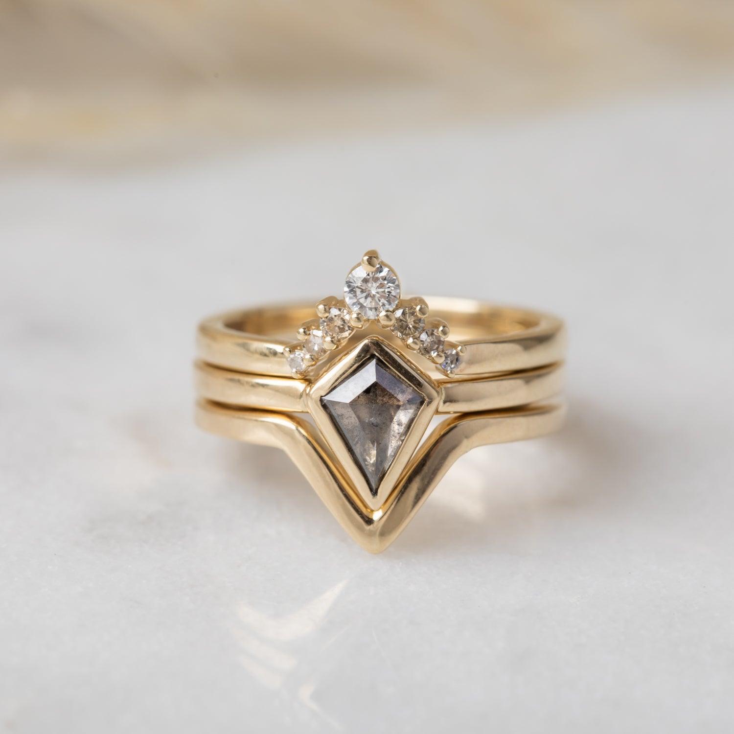 Salt & Pepper Diamond Engagement Ring - Kat Cadegan