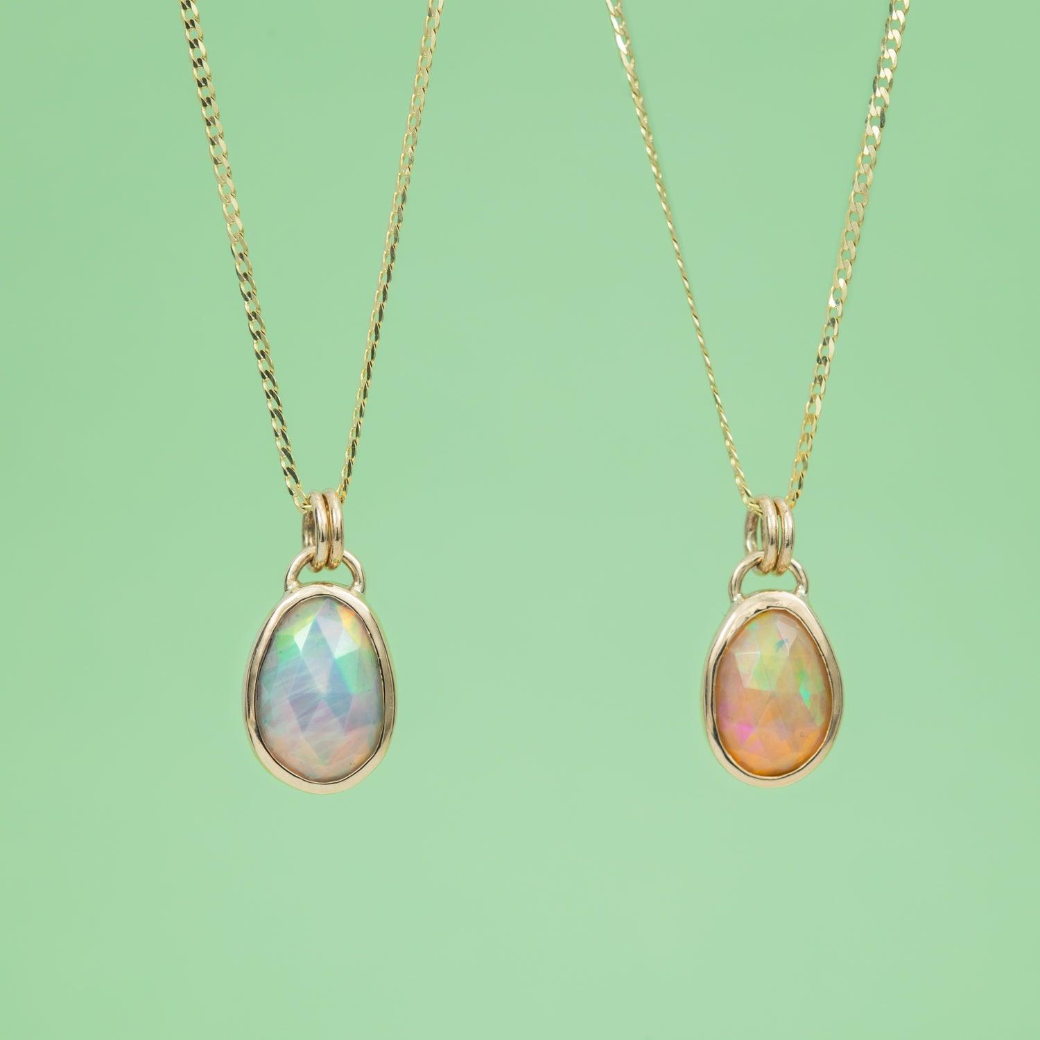 Sloane - welo opal 14k gold pendant - Kat Cadegan