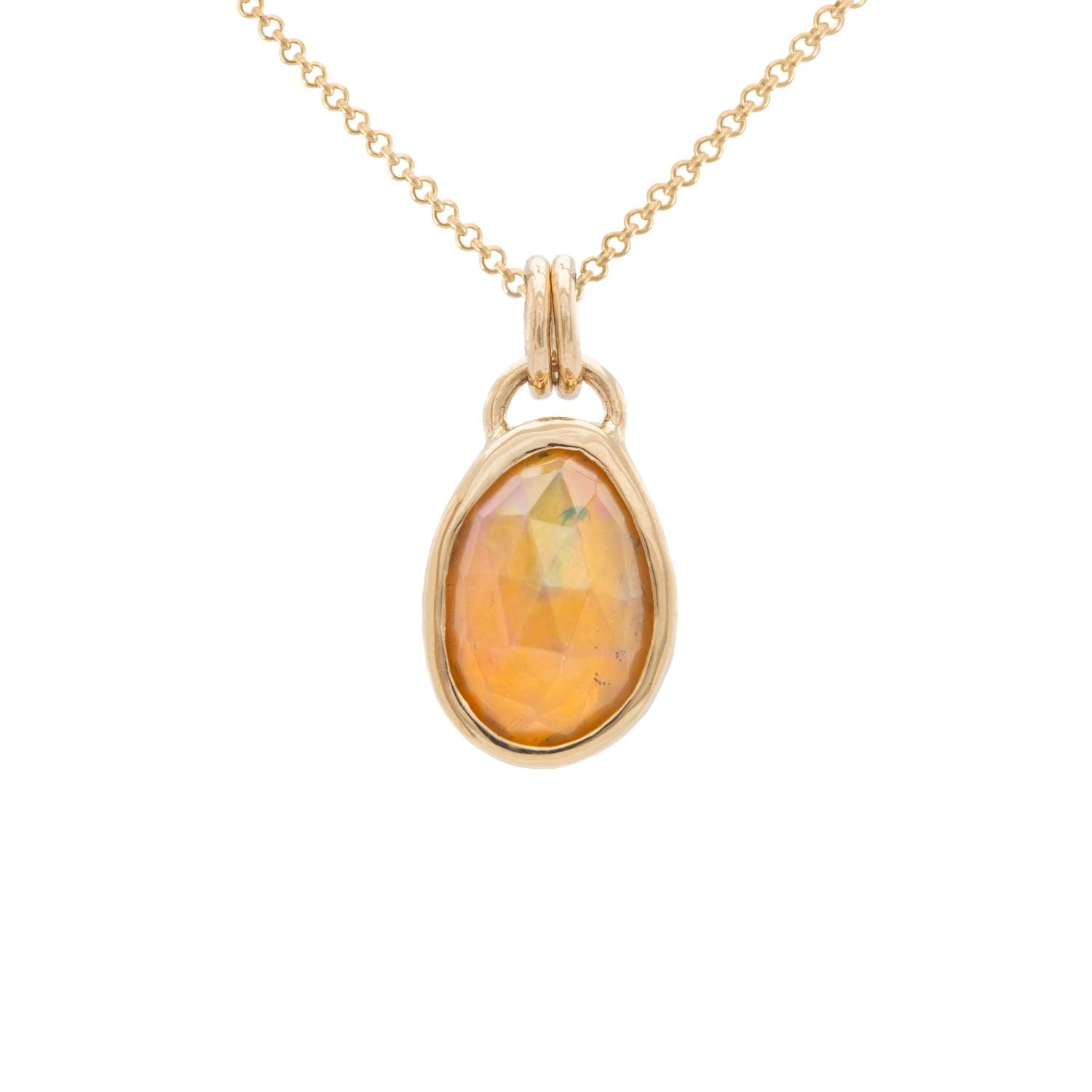 Sloane - welo opal 14k gold pendant - Kat Cadegan Jewellery