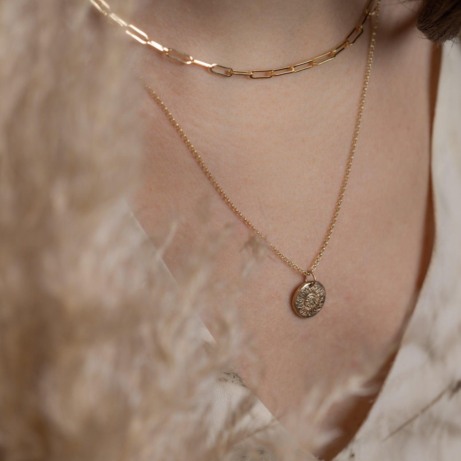 Sunflower Pendant | 14k gold - Kat Cadegan