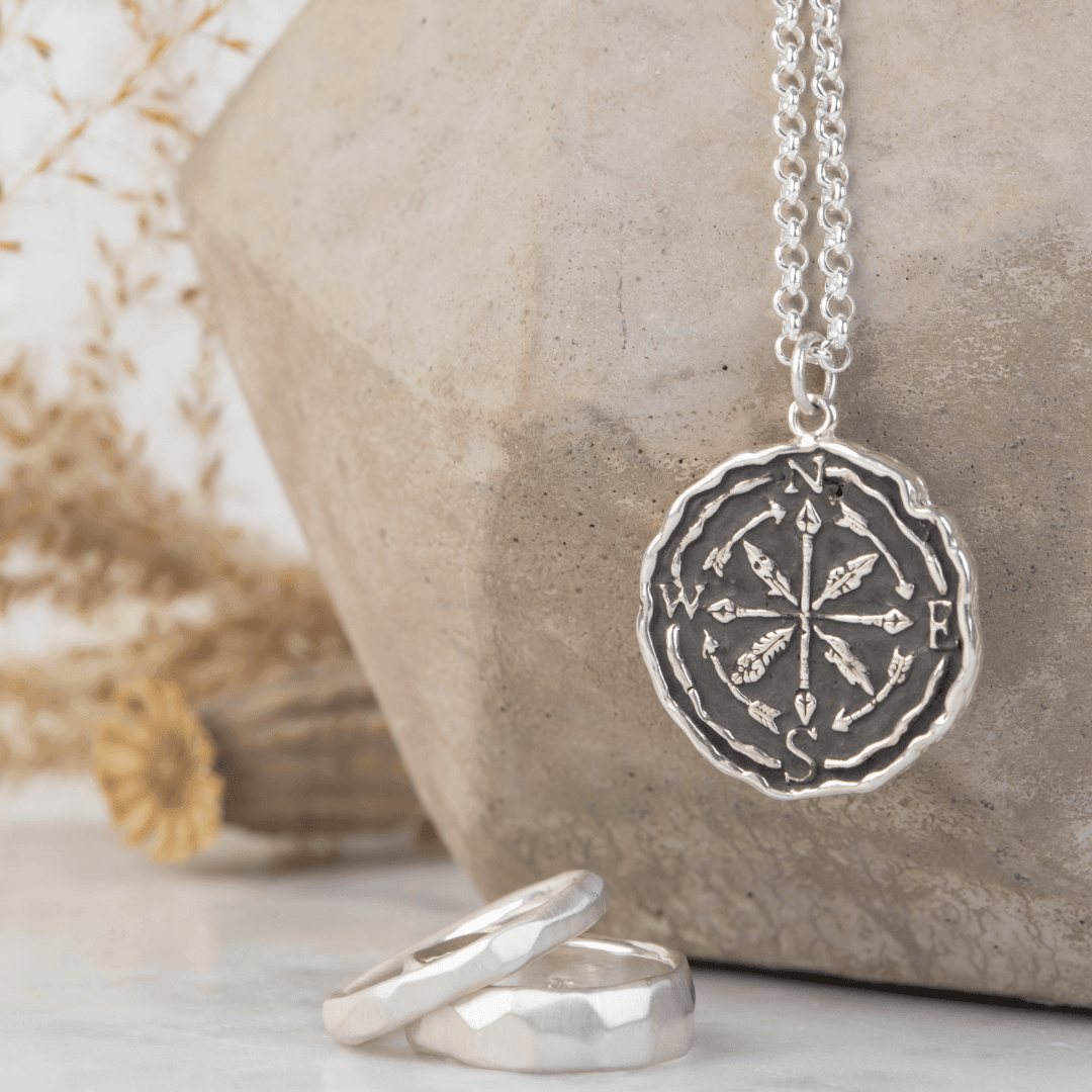 Thin Geometric Silver Band - Kat Cadegan