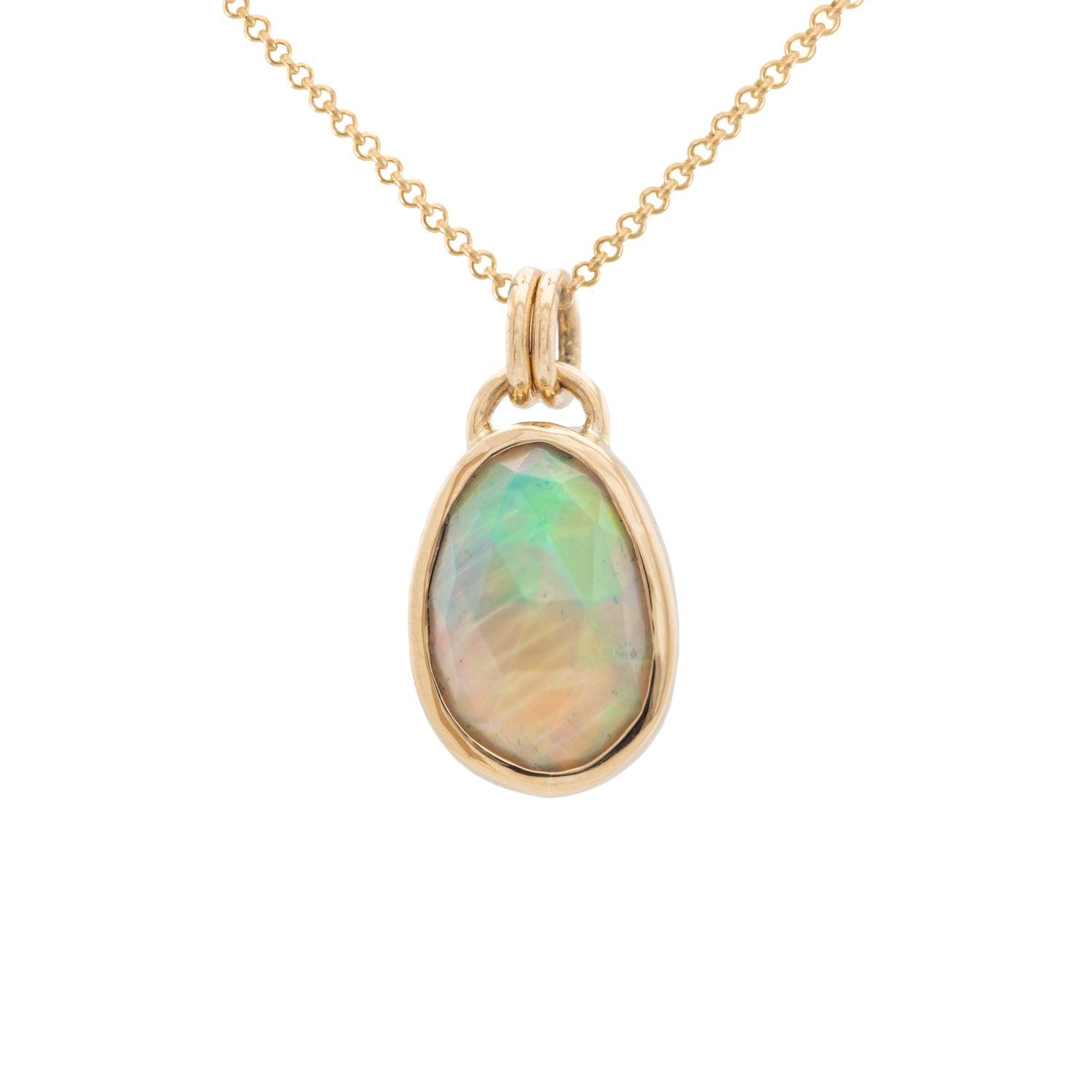 Verena - Welo Opal 14k gold Pendant - Kat Cadegan Jewellery