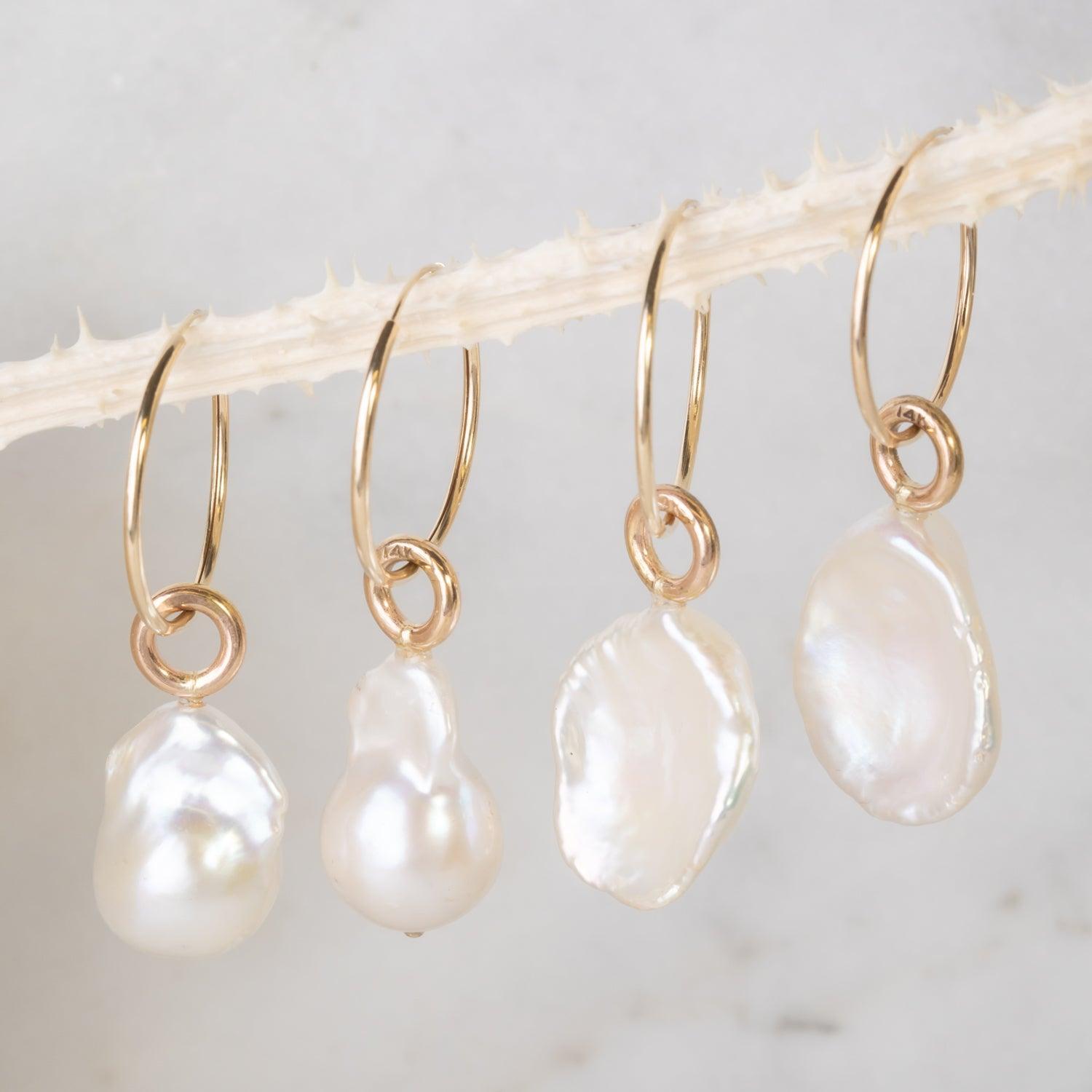 Yara - Pearl Gold Earrings - Kat Cadegan Jewellery