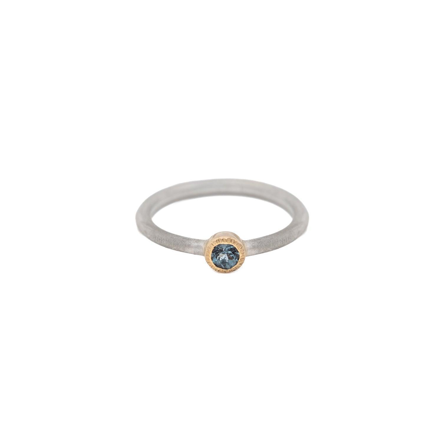 Zink Blue Spinel stacker ring - Kat Cadegan