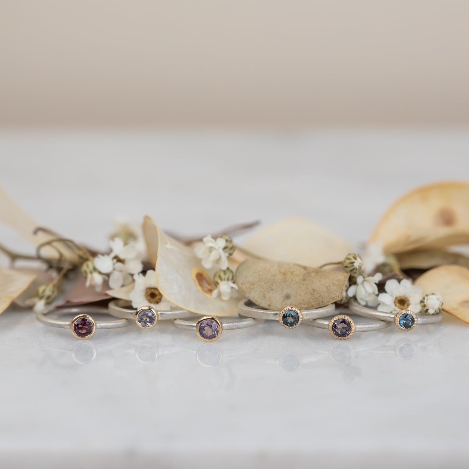 Zink Blue Spinel stacker ring - Kat Cadegan