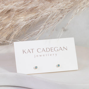 2 mm gemstone 14k gold studs - Kat Cadegan