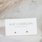 2 mm gemstone 14k gold studs - Kat Cadegan