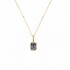 14 karat yellow gold pendant featuring a light purple spinel gemstone in a minimalist bezel setting on a fine gold chain. 