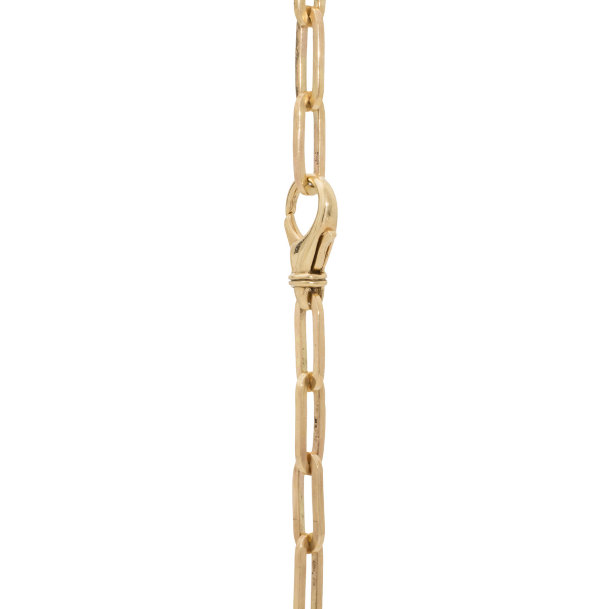 Handcrafted paperclip chain 14k gold
