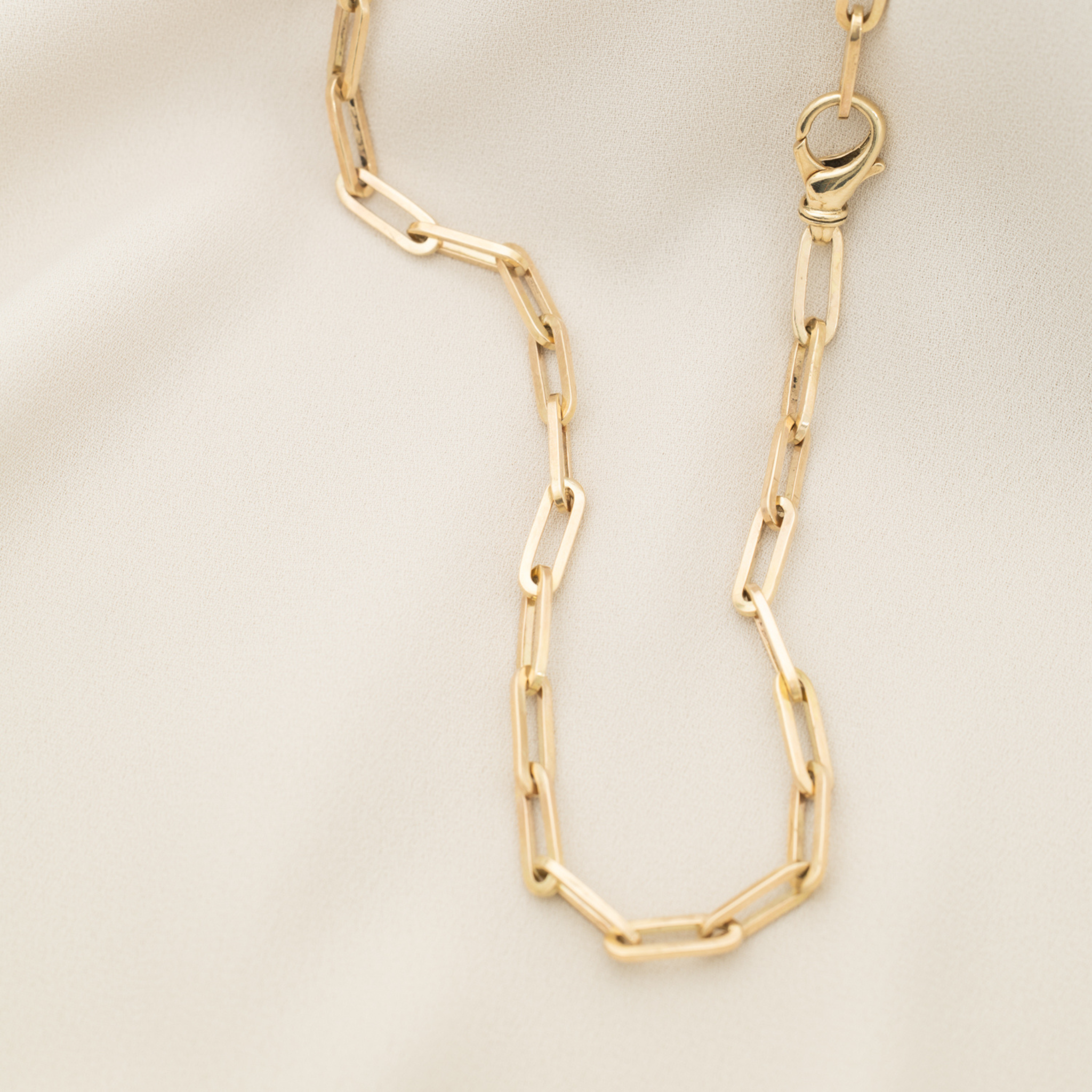 14k handcrafted paperclip chain - Kat Cadegan Jewellery