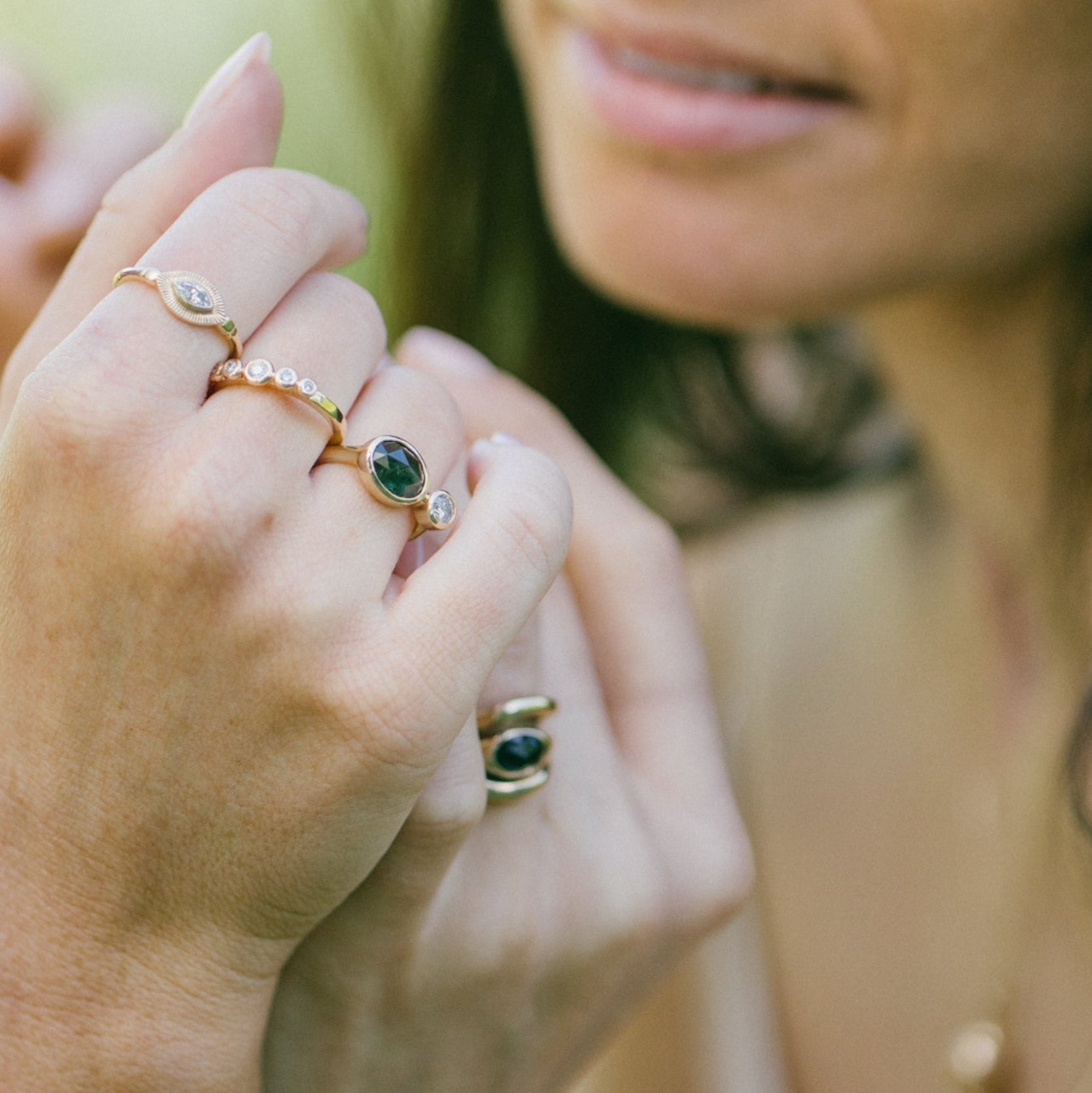 Ajna Diamond Ring  14k gold
