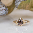 Aislin - Pear Cognac Diamond Ring - Kat Cadegan