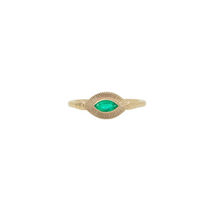 Ajna - Emerald 14k gold ring - Kat Cadegan
