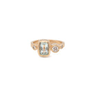 Audrey - Aquamarine and Diamond Ring - Kat Cadegan