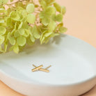 Bar 14k gold studs - Kat Cadegan