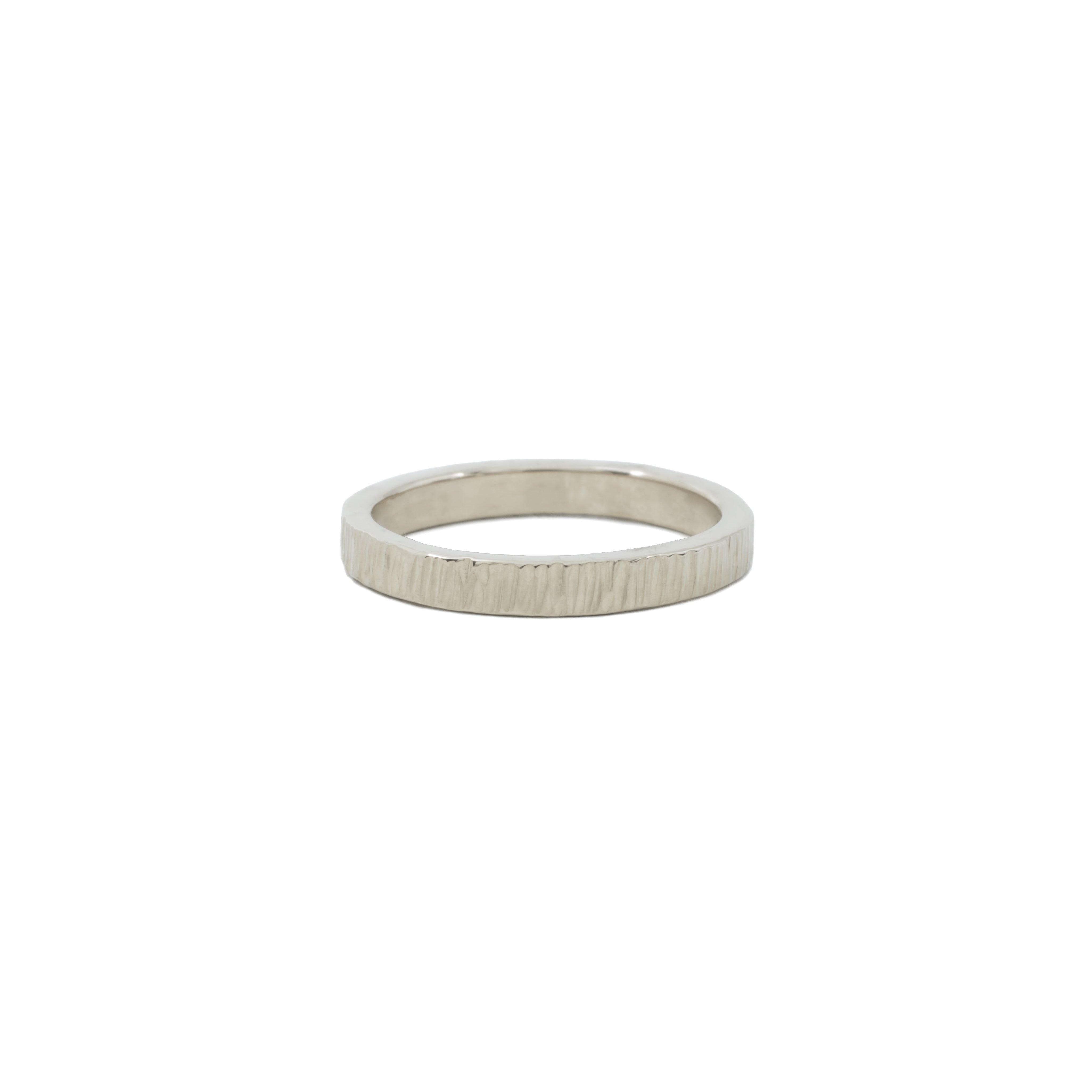 Bark 3mm Sterling Silver Wedding Band - Kat Cadegan Jewellery