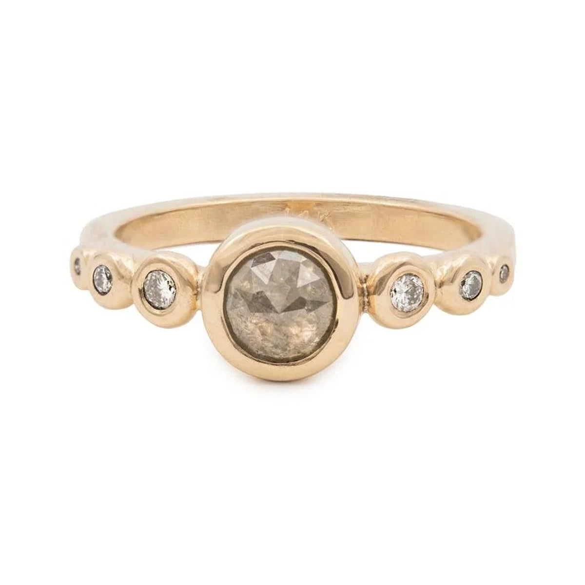 Blanca - salt & papper diamond 14k gold ring - Kat Cadegan Jewellery