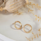 Circle 14k gold studs - Kat Cadegan