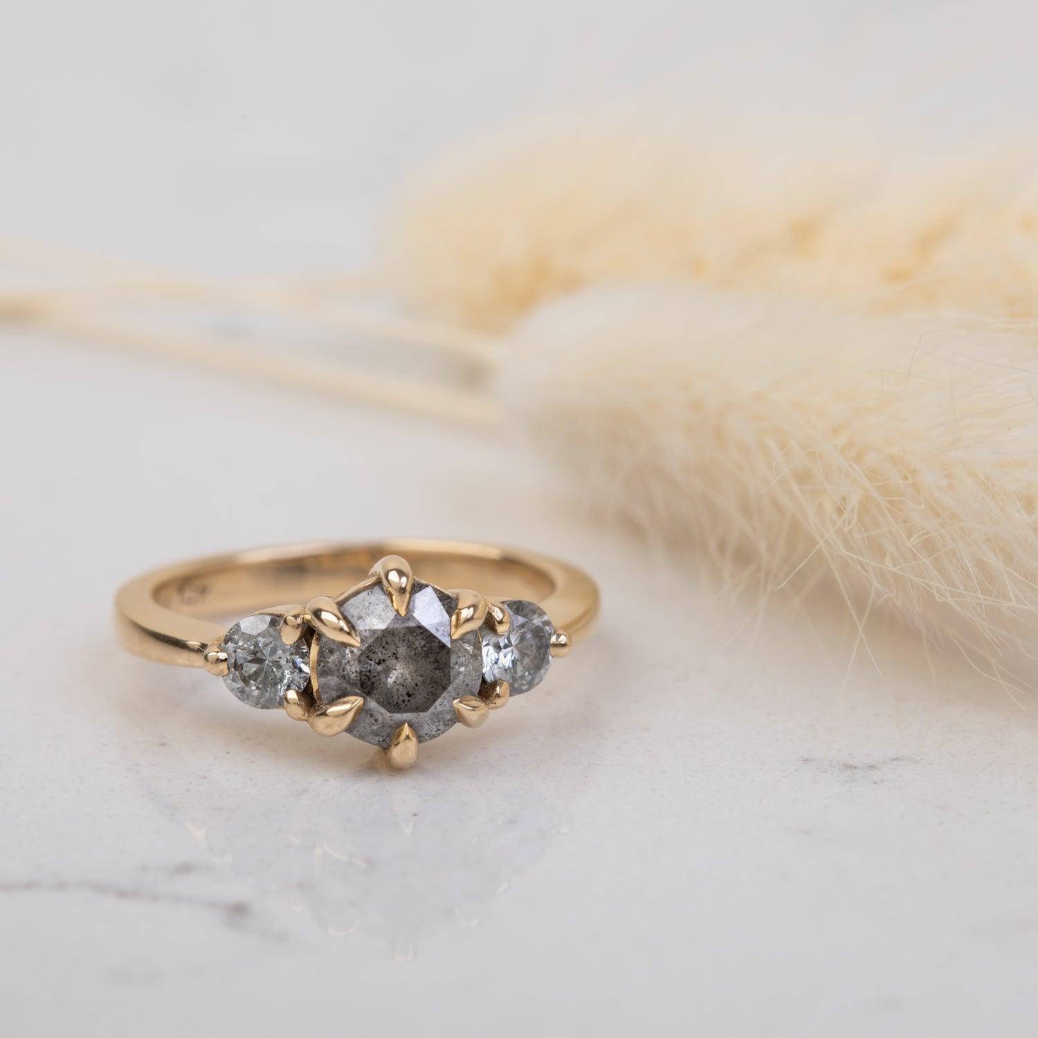 Clover - Salt and Pepper Diamond Ring - Kat Cadegan
