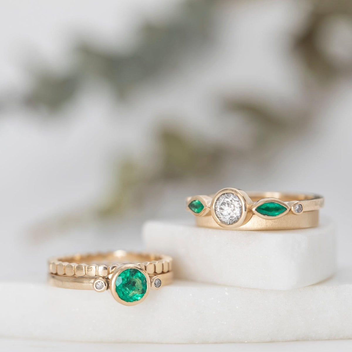Custom 14k gold stacking rings, photo 2