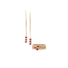Earrings and Stacking Ruby Rings - Kat Cadegan