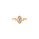 Elly - Salt and Pepper Diamond Hexagon Ring - Kat Cadegan
