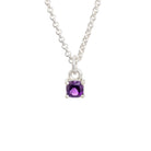 sterling silver birthstone pendant february amethyst