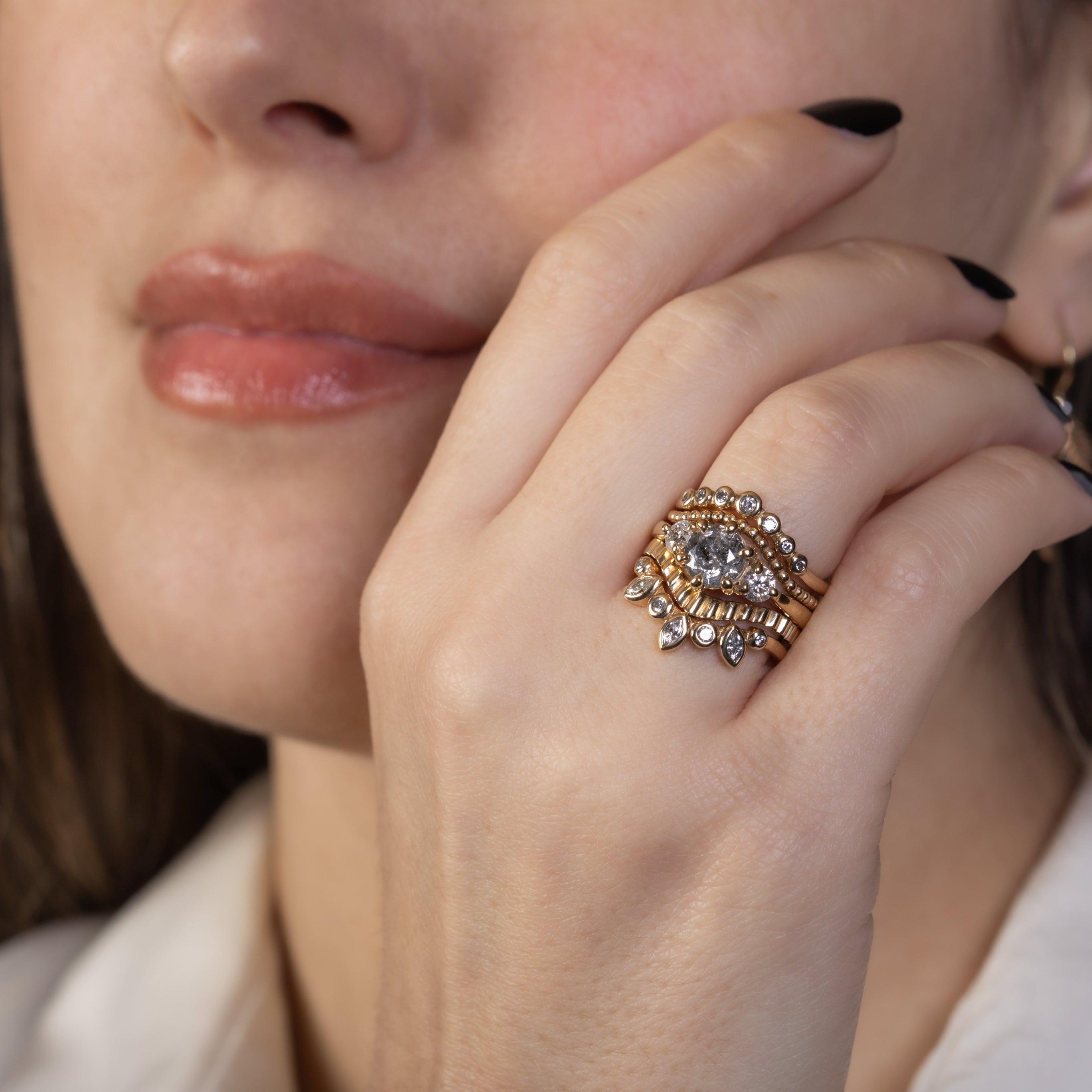 Frankie - Salt And Pepper Diamond Ring - Kat Cadegan Jewellery