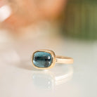 Franny - London Blue 14k Gold ring - Kat Cadegan Jewellery
