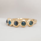 14k gold ring with 5 round sapphire gemstones - petite