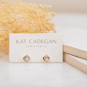 Gemstones Gold Studs - Kat Cadegan