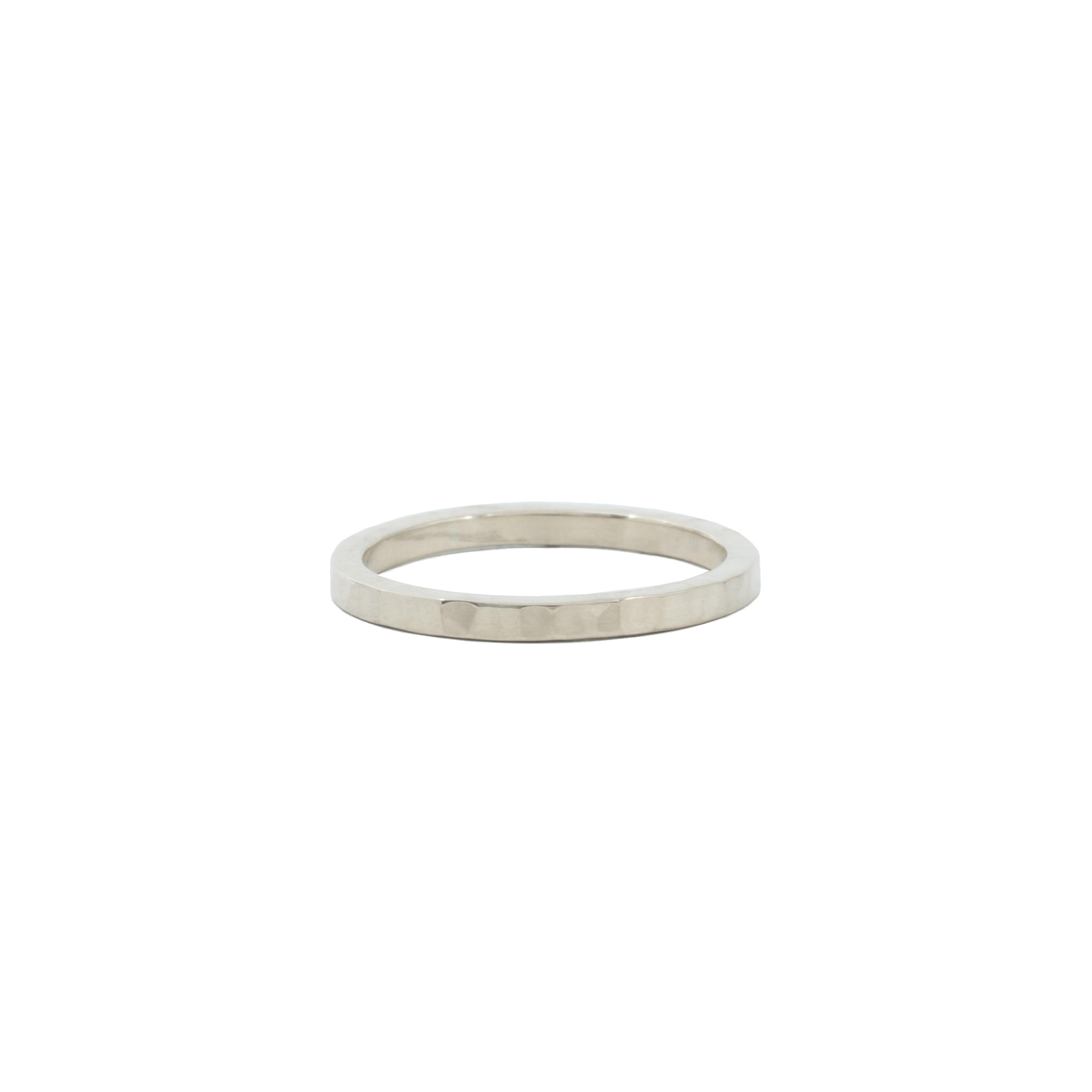 Hammered 2mm Sterling Silver Wedding Band - Kat Cadegan Jewellery