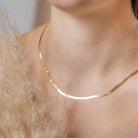 Herringbone Chain - 14kt Gold - Kat Cadegan