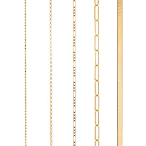 Herringbone Chain - 14kt Gold - Kat Cadegan