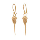 Hummingbird Skull Gold Earrings - Kat Cadegan