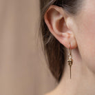 Hummingbird Skull Gold Earrings - Kat Cadegan