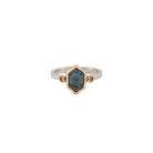 Jemma - London Blue Hexagon Ring - Kat Cadegan
