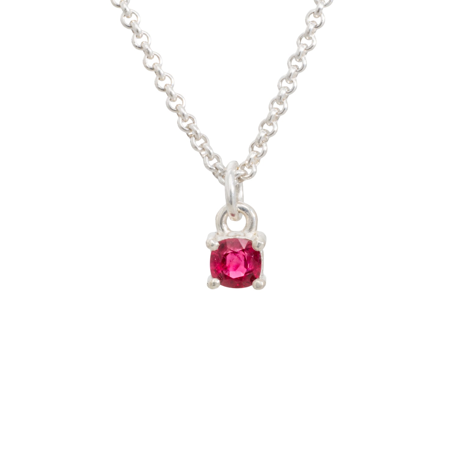 sterling silver birthstone pendant july ruby