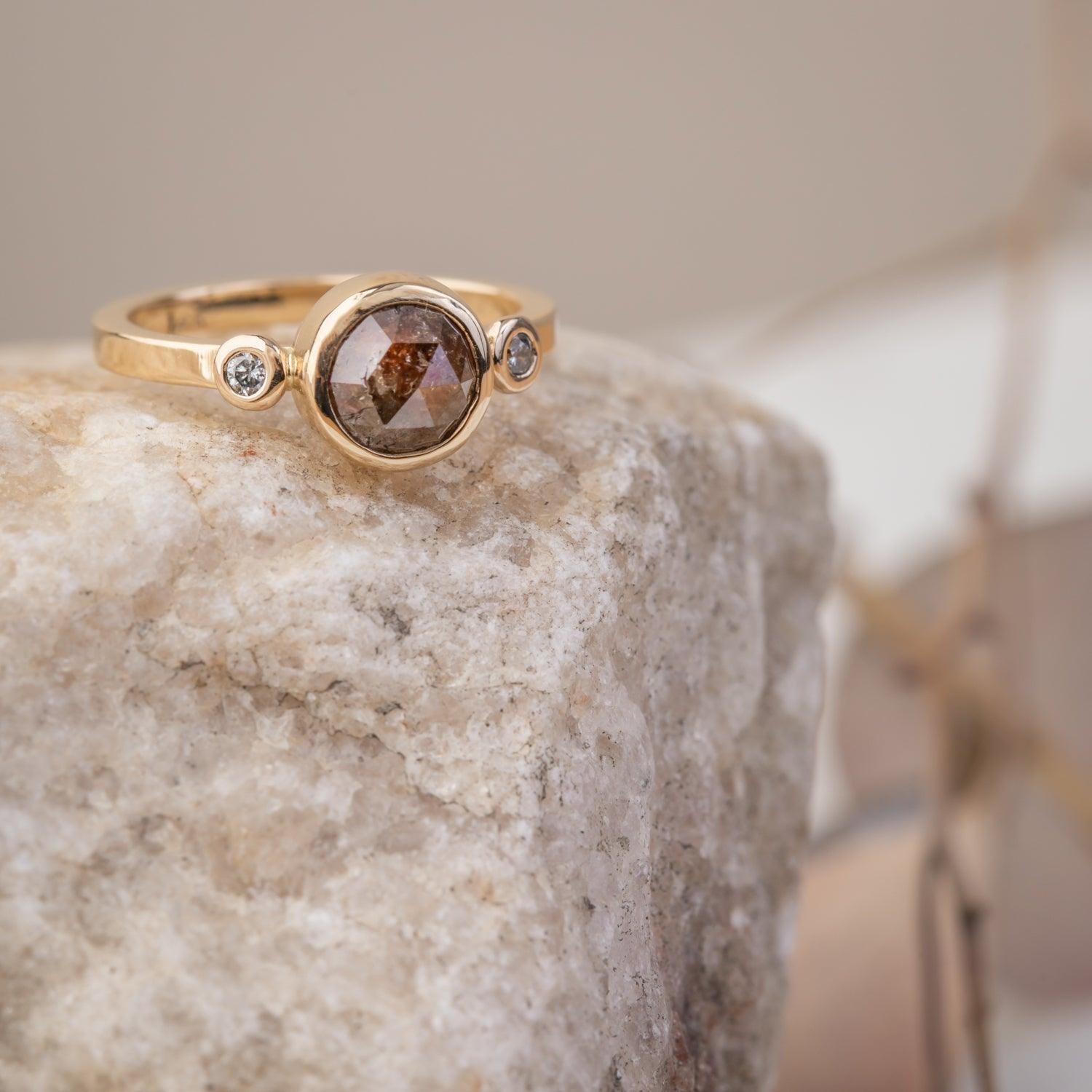 Kendra - Cognac Diamond Ring - Kat Cadegan