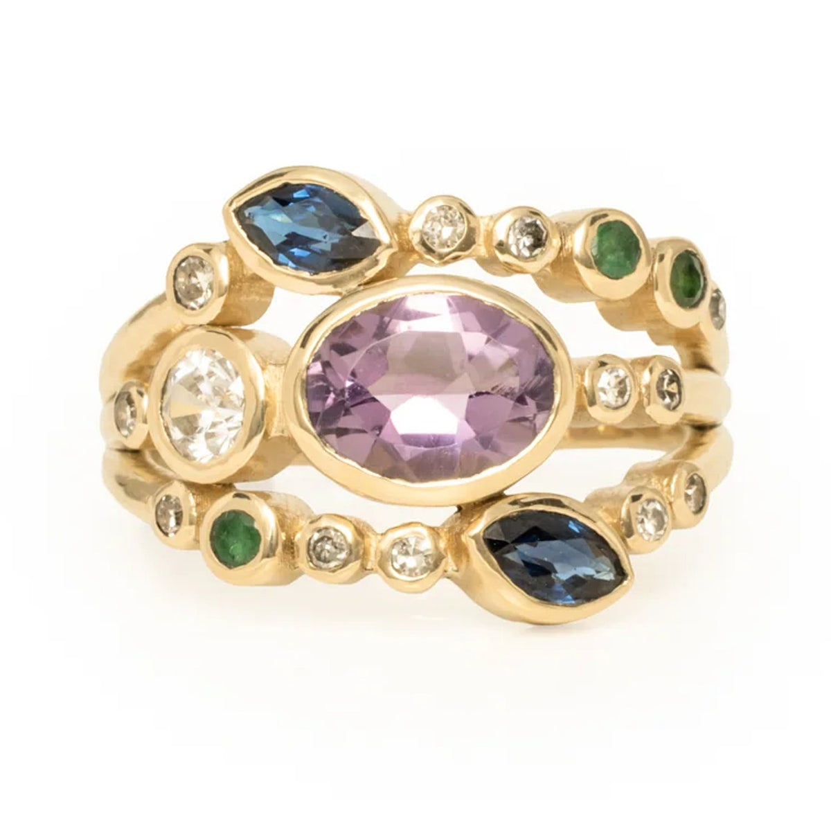 Leah gemstone gold ring - Kat Cadegan