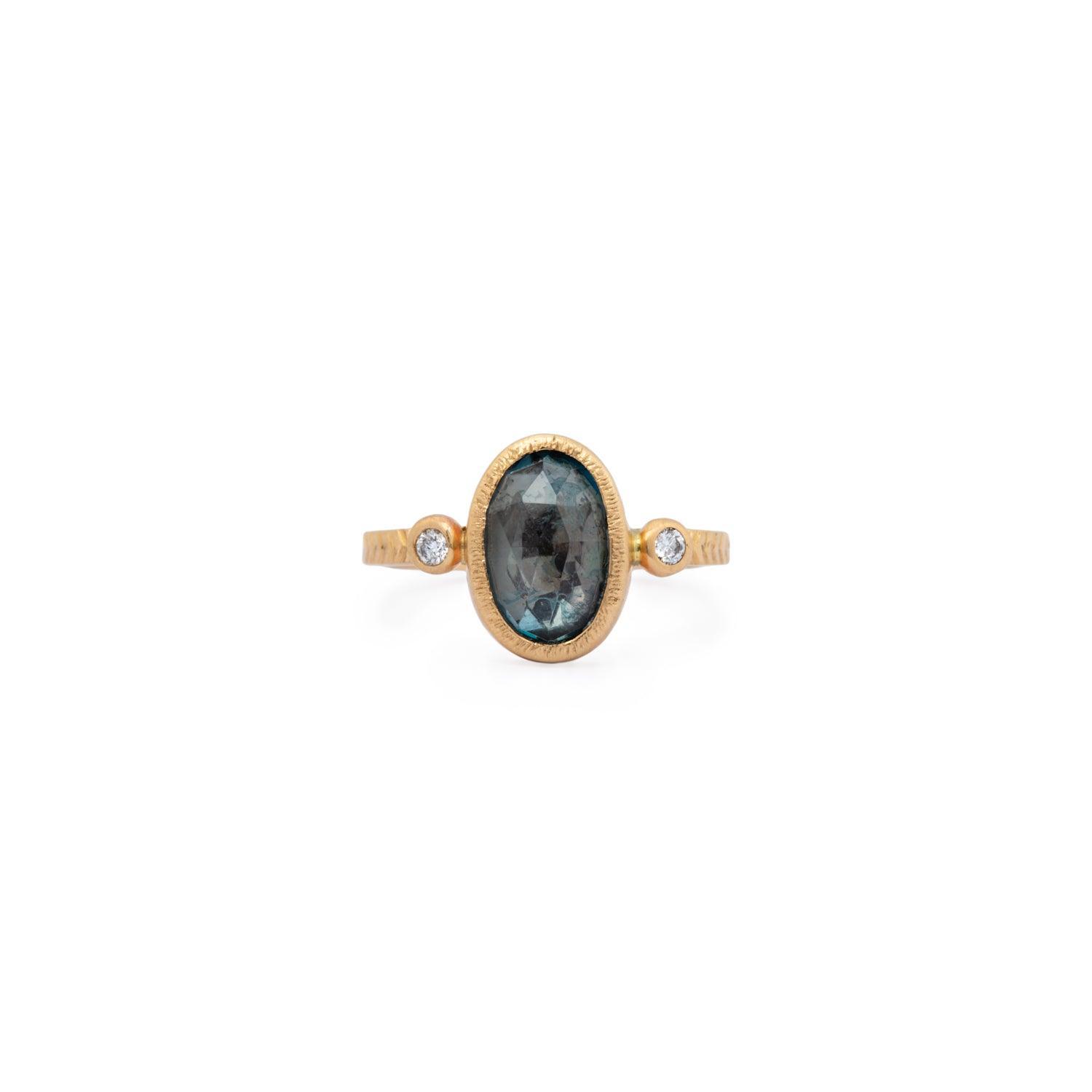 Lillian - London Blue Topaz Ring - Kat Cadegan