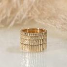 Linear 2mm gold wedding band - Kat Cadegan Jewellery