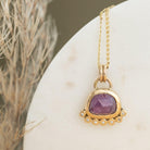 Madeline - Pink Sapphire & Diamond 14k gold Pendant - Kat Cadegan Jewellery
