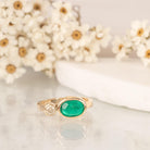 Maria - Emerald & Diamond Ring - Kat Cadegan