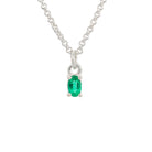 sterling silver birthstone pendant may emerald